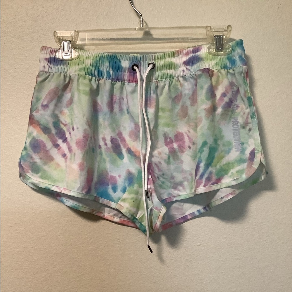 Ocean Blue‎ Women’s Basix of America UPF + protection med tie dye pastel shorts